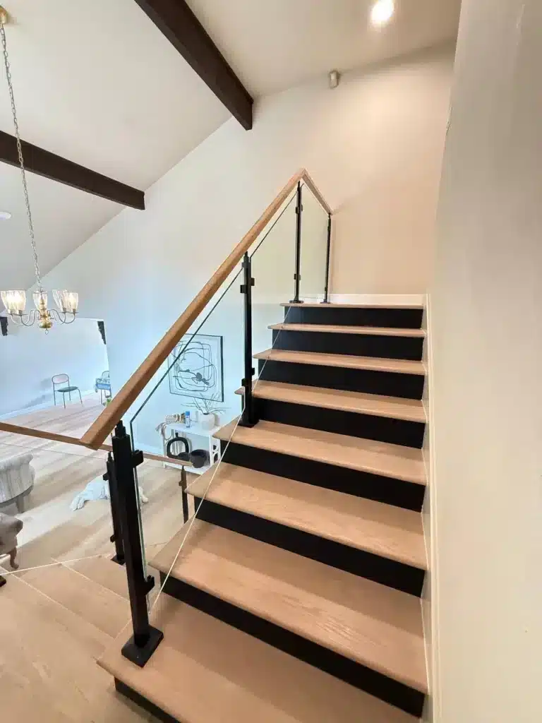Black Post Glass Railing system