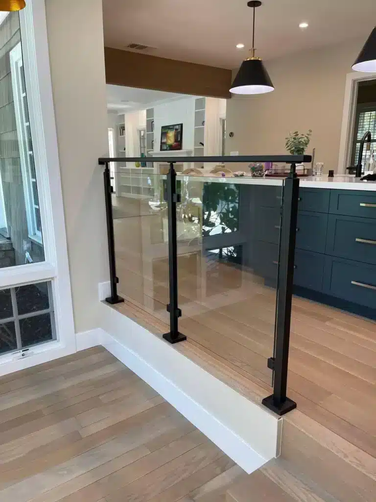 Black Post Glass Railing system
