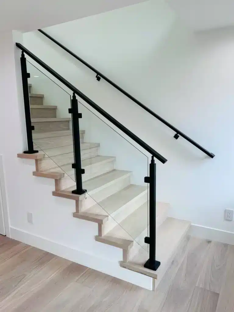 Black Post Glass Railing system