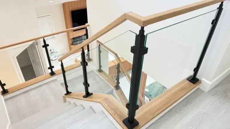 Black Post Glass Railing system v
