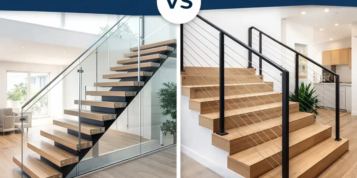 Glass Stair Railings vs Cable Railings